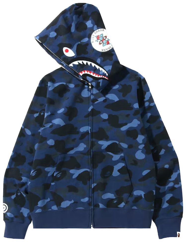 BAPE Color Camo Shark Full Zip Hoodie Navy