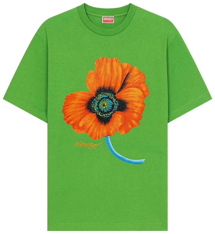 Kenzo Seasonal Graphic T Shirt Grass Green