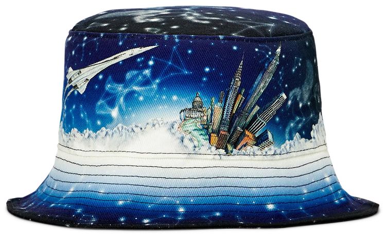 Casablanca Denim Bucket Hat Vol De Nuit