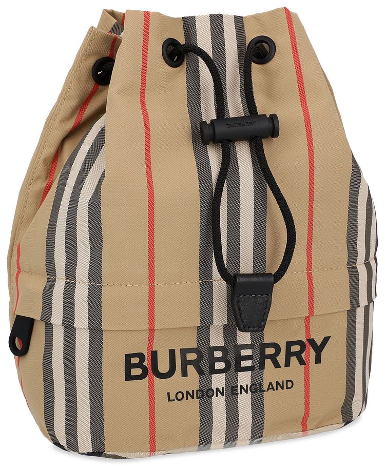 Burberry Icon Stripe Drawcord Pouch Archive Beige