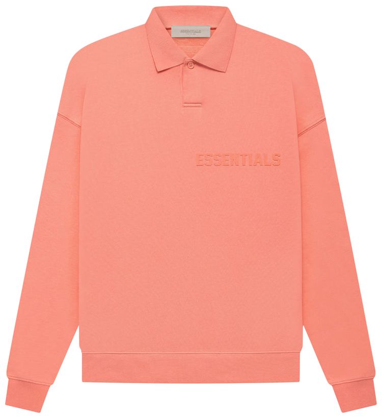 Fear of God Essentials Long Sleeve Polo Coral