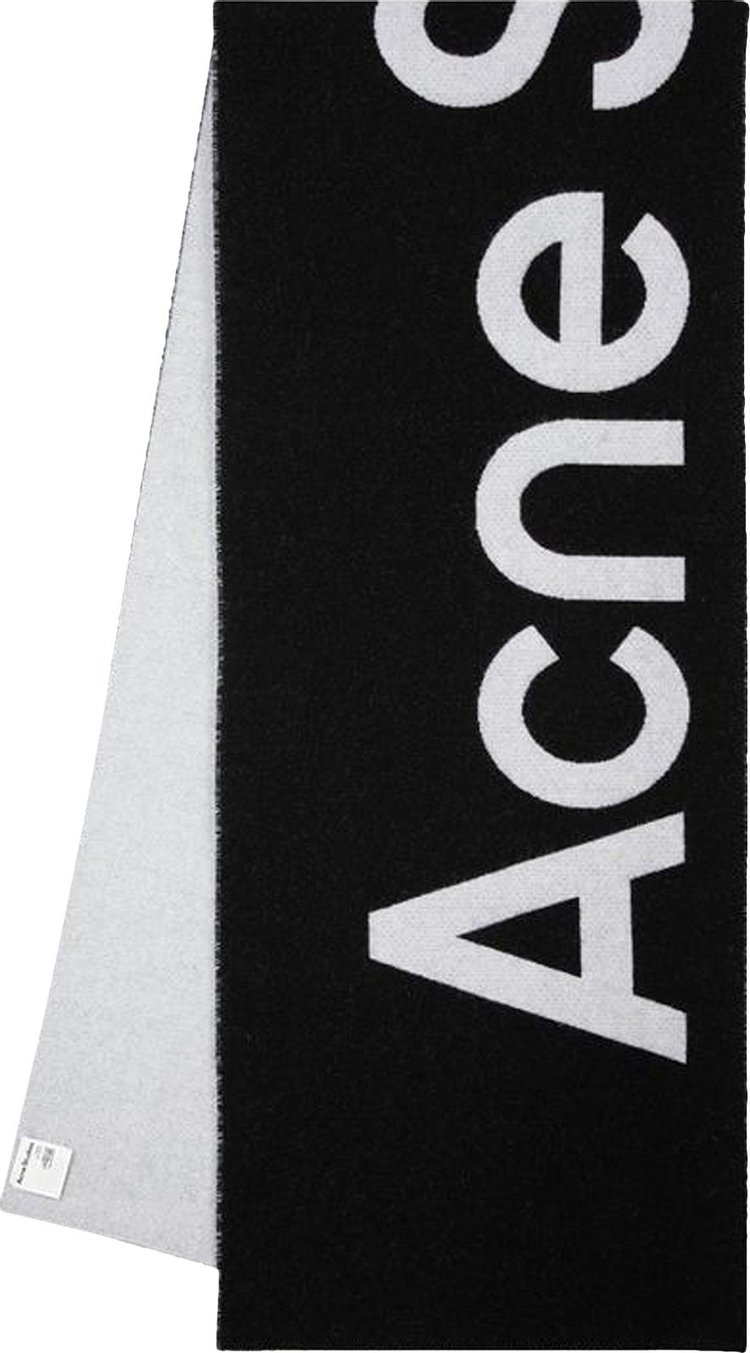 Acne Studios Logo Jacquard Scarf 'Black/White'