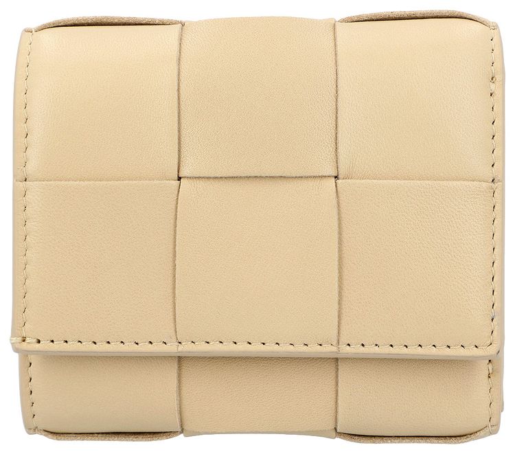 Bottega Veneta Tri Fold Wallet Beige