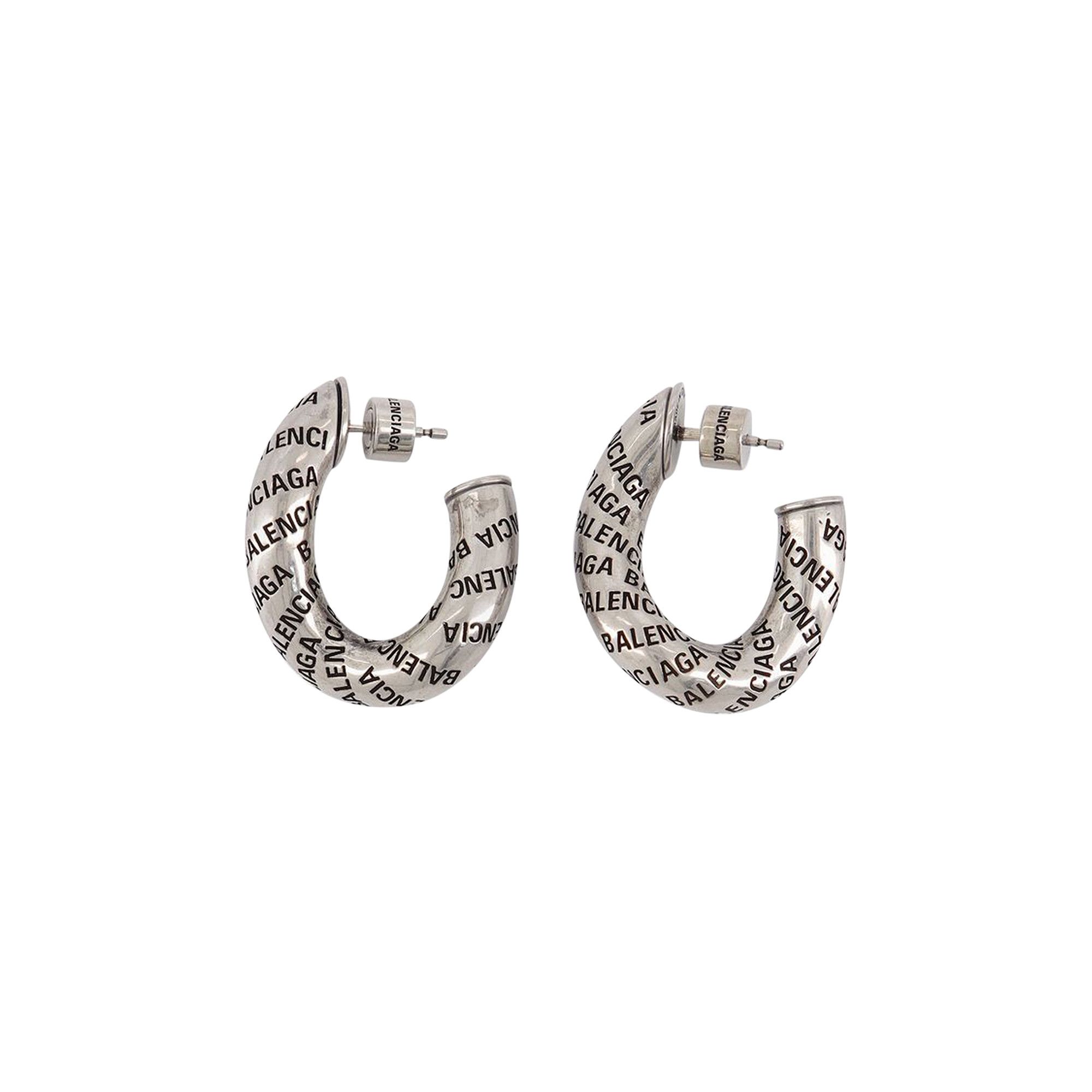 Buy Balenciaga Logo Earrings 'Silver' - 700191 TZ99I 0911 | GOAT