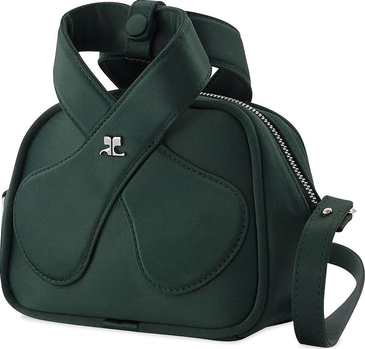 Courreges Loop Baguette Bag Satin Green