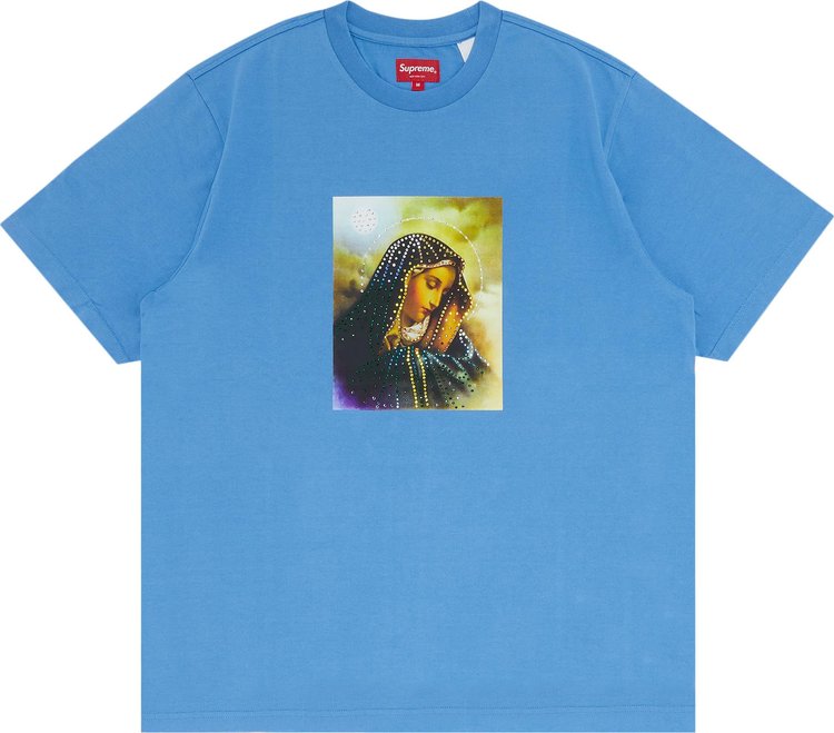 Supreme Mary Rhinestone Short-Sleeve Top 'Light Royal'