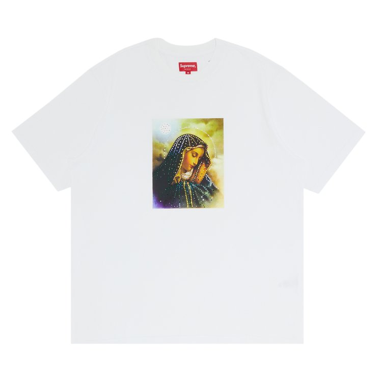 Supreme Mary Rhinestone Short Sleeve Top White