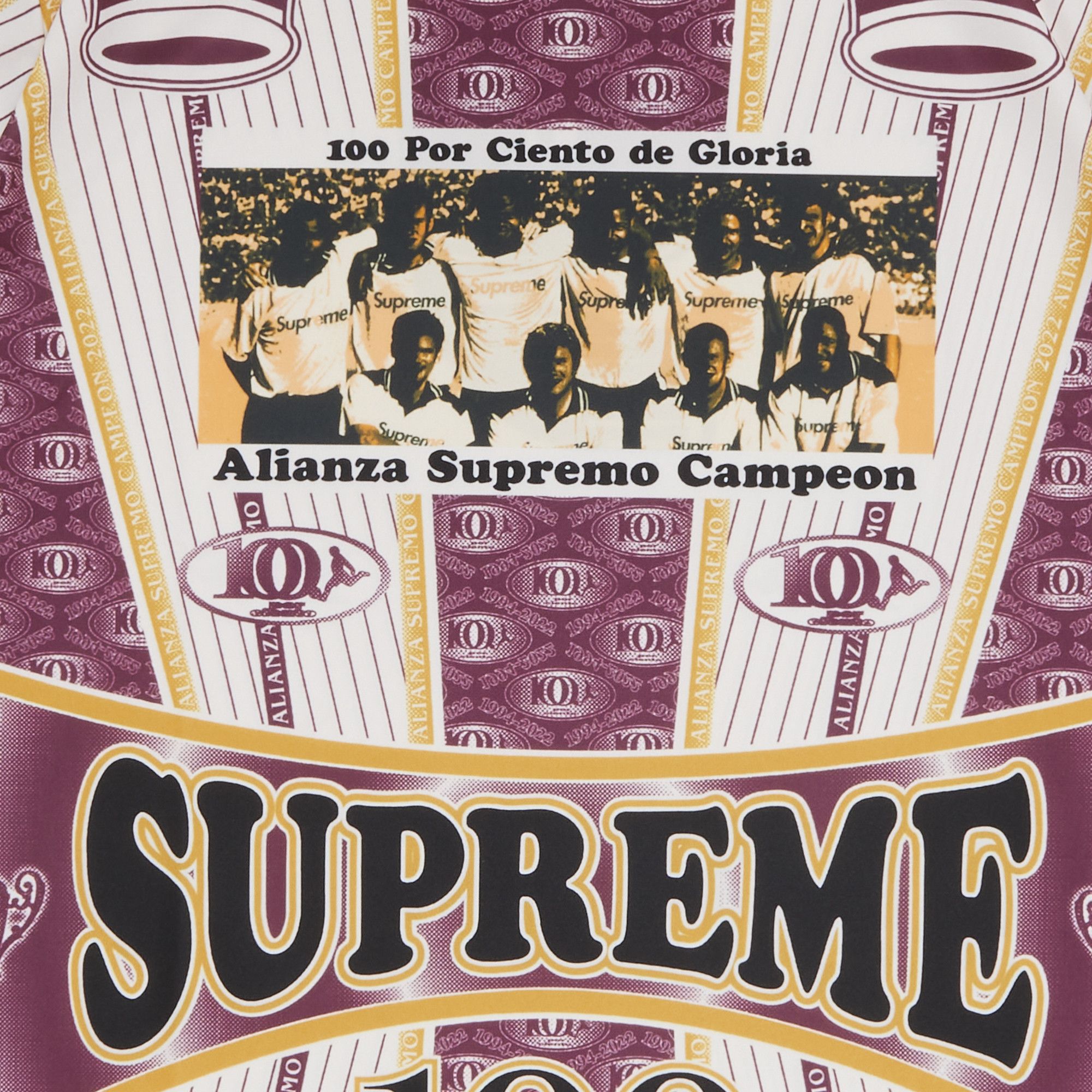 Buy Supreme Por Ciento Soccer Jersey 'Burgundy' - FW22KN17