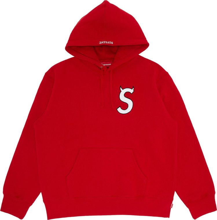 seven closet Intervene Supreme S Logo Hooded Sweatshirt 'Red' | GOAT