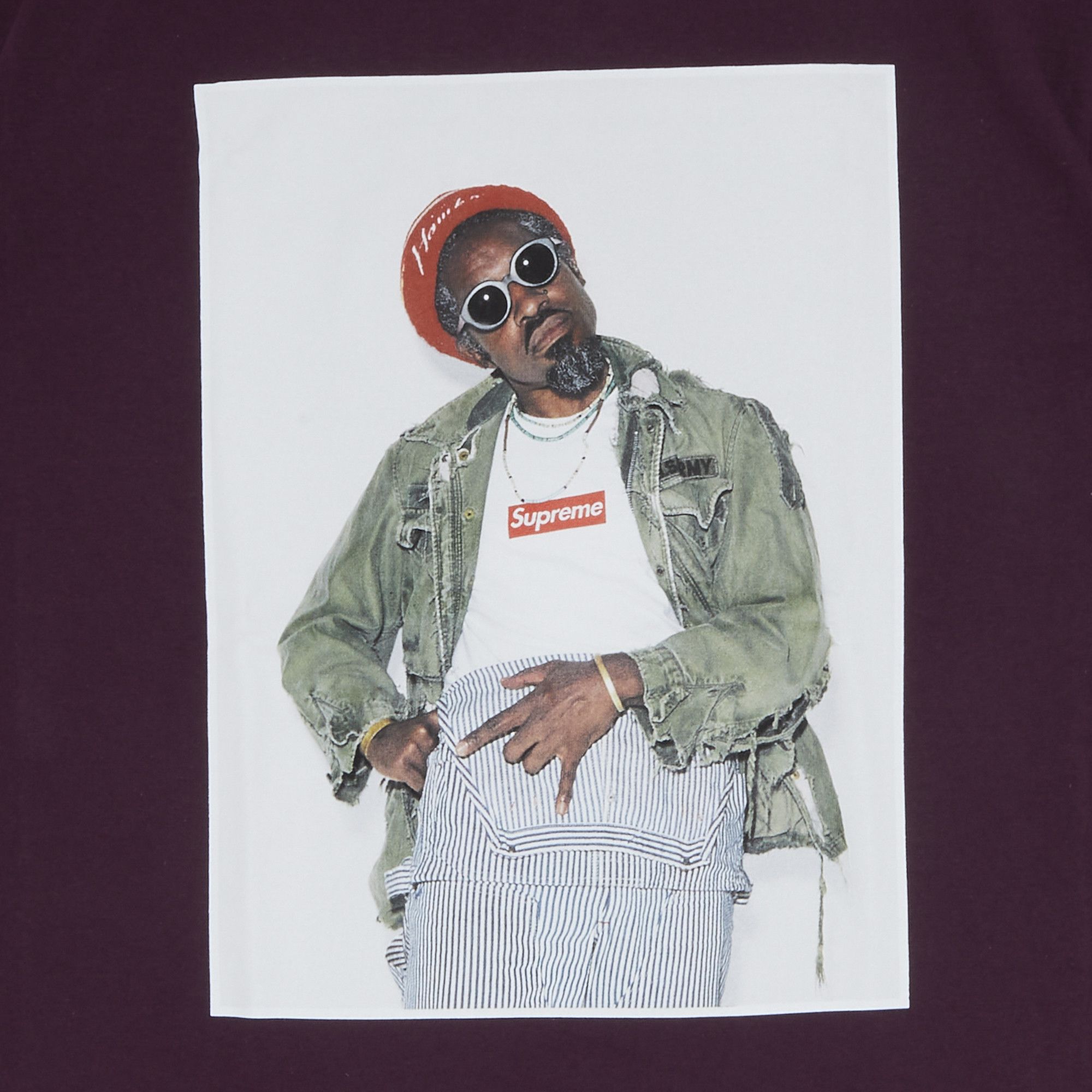 Buy Supreme André 3000 Tee 'Eggplant' - FW22T51 EGGPLANT | GOAT
