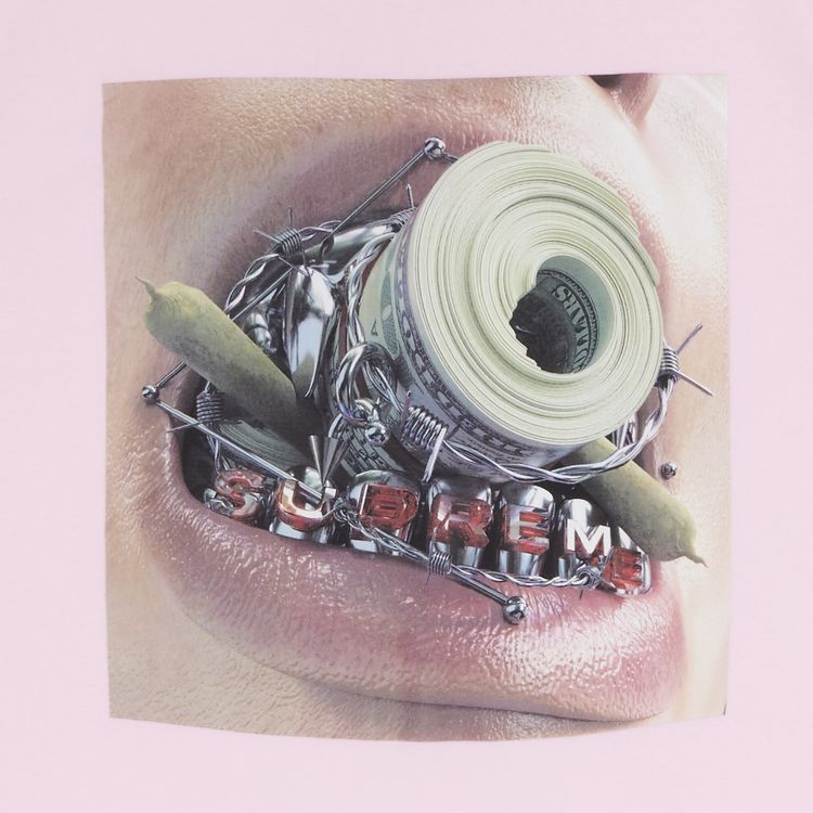 Supreme Braces Tee Light Pink