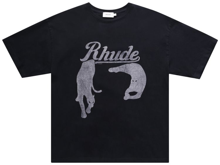 Rhude Black Cat Tee Vintage Black
