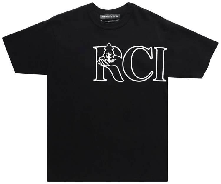 Reese Cooper Tree Script T Shirt Black