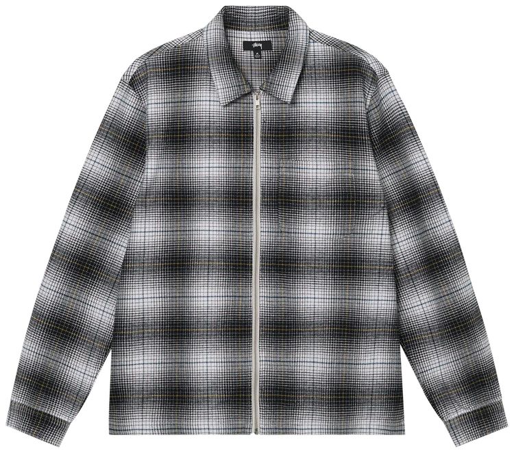 Stussy Paul Shadow Plaid Zip Shirt Black