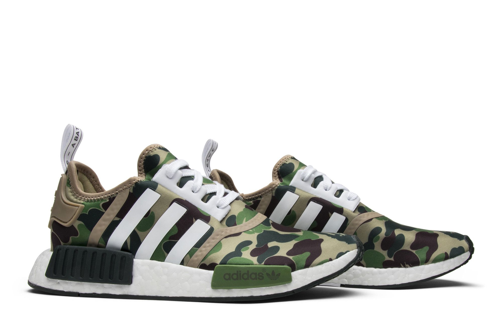 Size 10.0 A Bathing Ape x NMD R1 Olive Camo