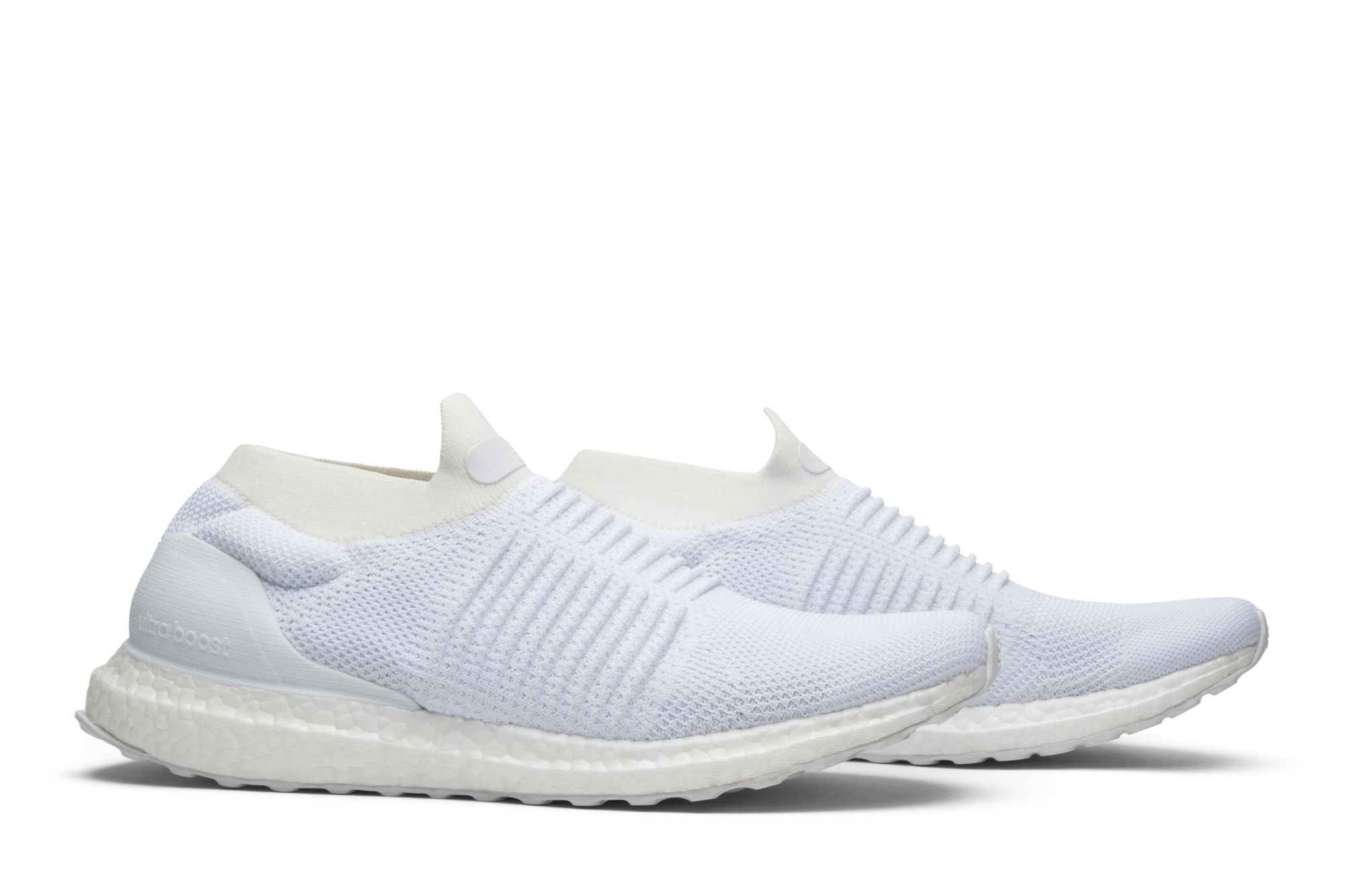 Ultra boost white laceless hot sale