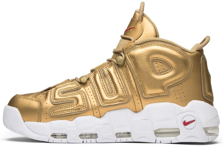 Supreme x Air More Uptempo Metallic Gold