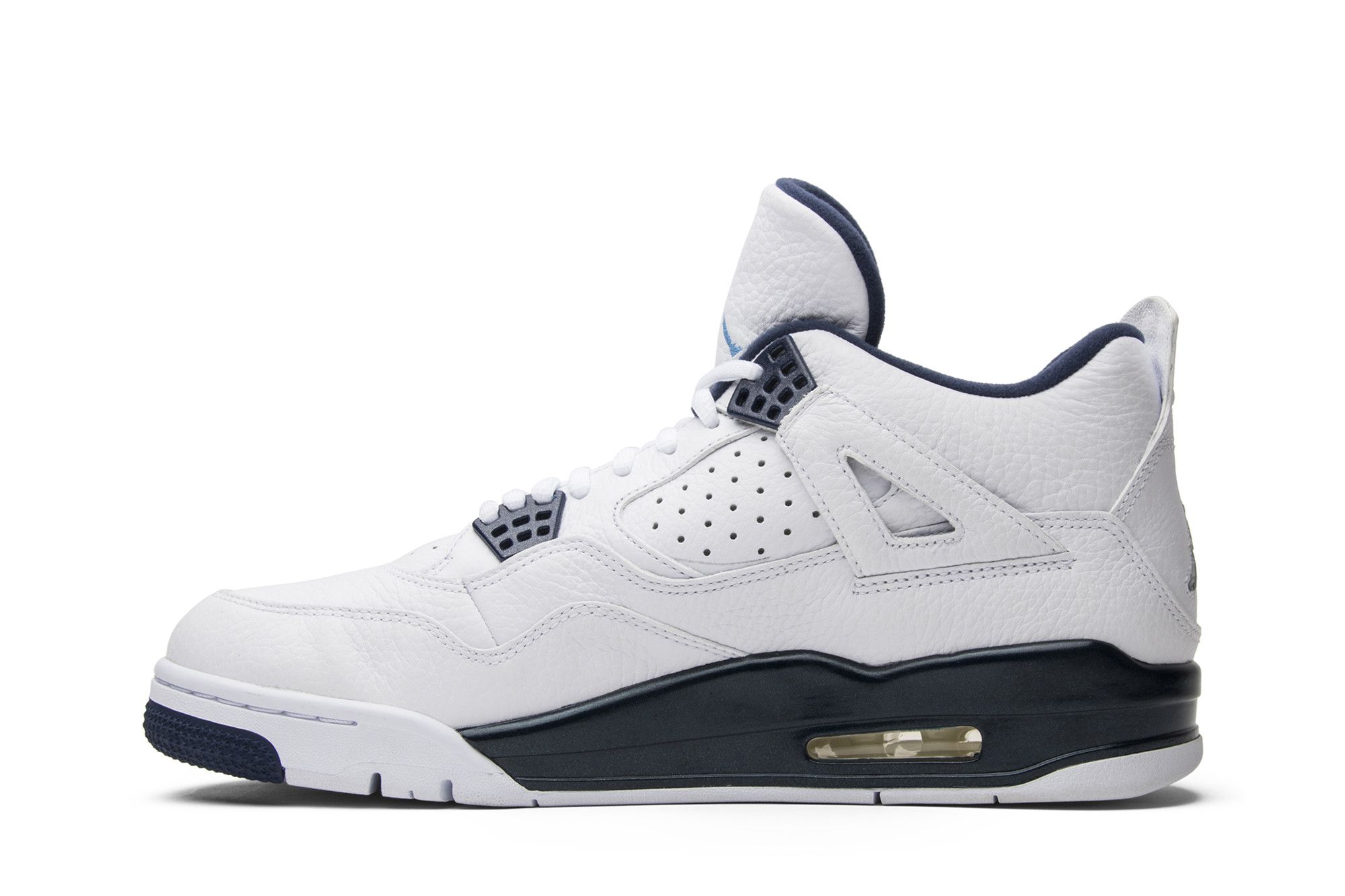 Jordan retro 4 blue and white discount