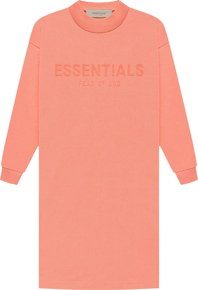 Fear of God Essentials Long-Sleeve Tee Dress 'Coral'