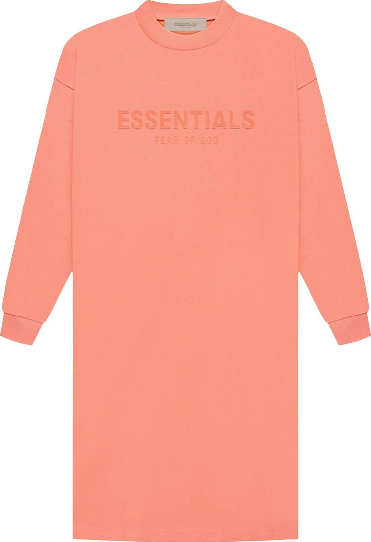 Fear of God Essentials Long-Sleeve Tee Dress 'Coral'