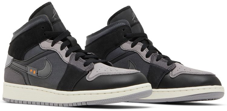 Air Jordan 1 Mid SE Craft GS Inside Out   Black