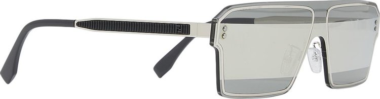 Fendi Metallic Square Aviator Sunglasses Smoke Silver