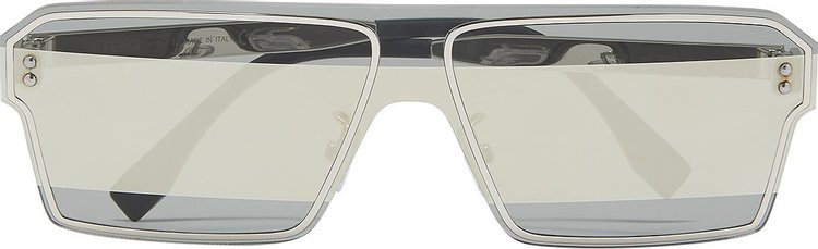 Fendi Metallic Square Aviator Sunglasses 'Smoke Silver'