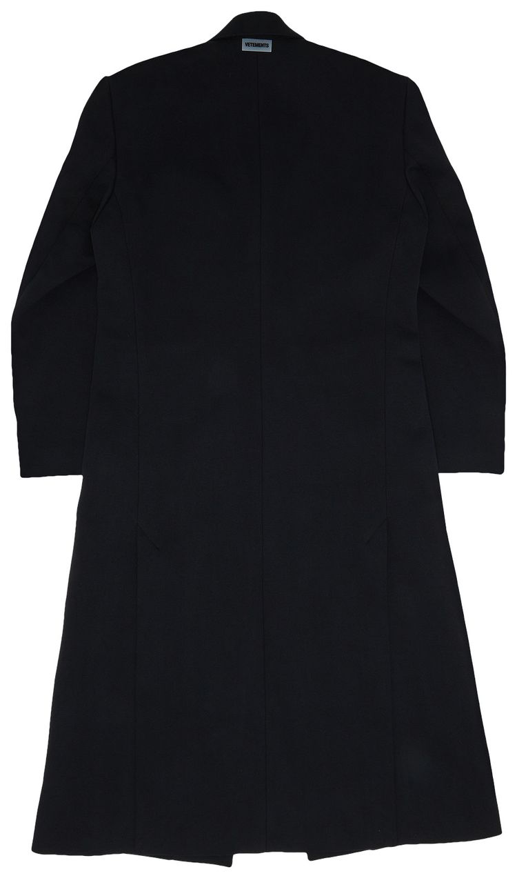 Vetements Boxy Single Breasted Molton Tailored Coat Black