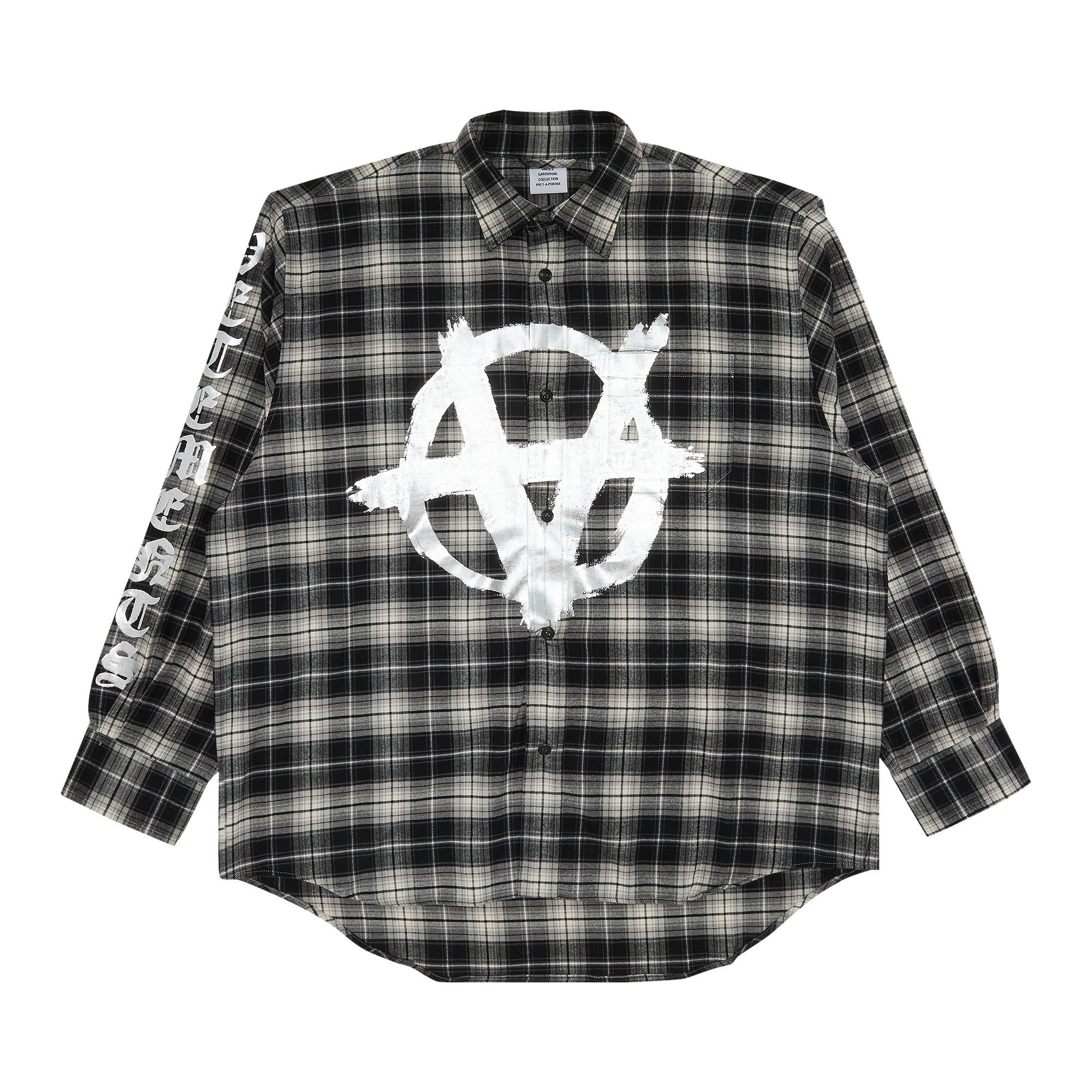 Buy Vetements Double Anarchy Logo Flannel Shirt 'Black/White Check' -  UA53SH750B BLAC | GOAT