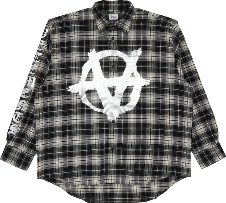 Vetements Double Anarchy Logo Flannel Shirt 'Black/White Check'
