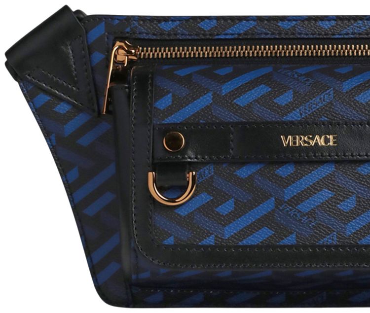 Versace La Greca Signature Belt Bag Blue
