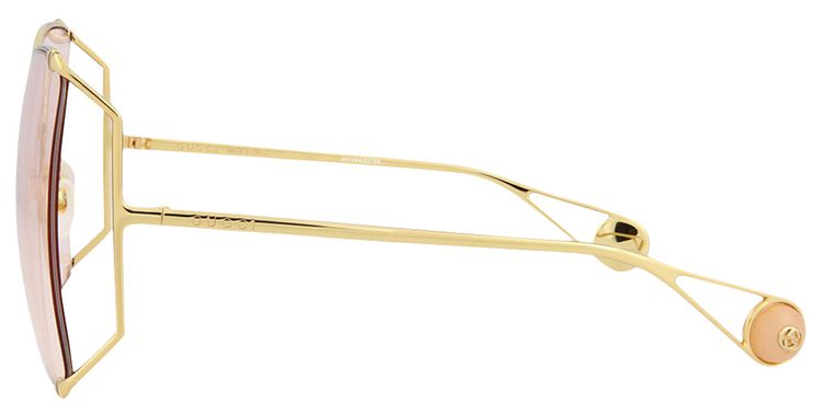 Gucci Oversized Frame Sunglasses Gold