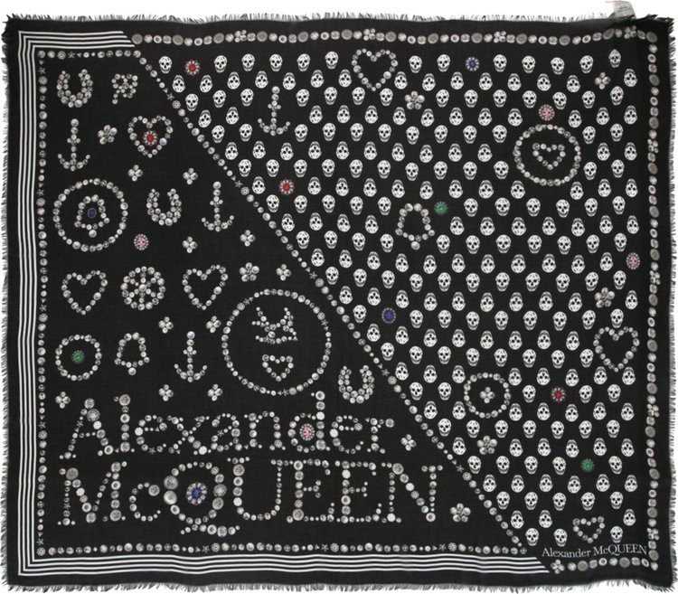 Alexander McQueen Skull Logo Scarf 'Multicolor'