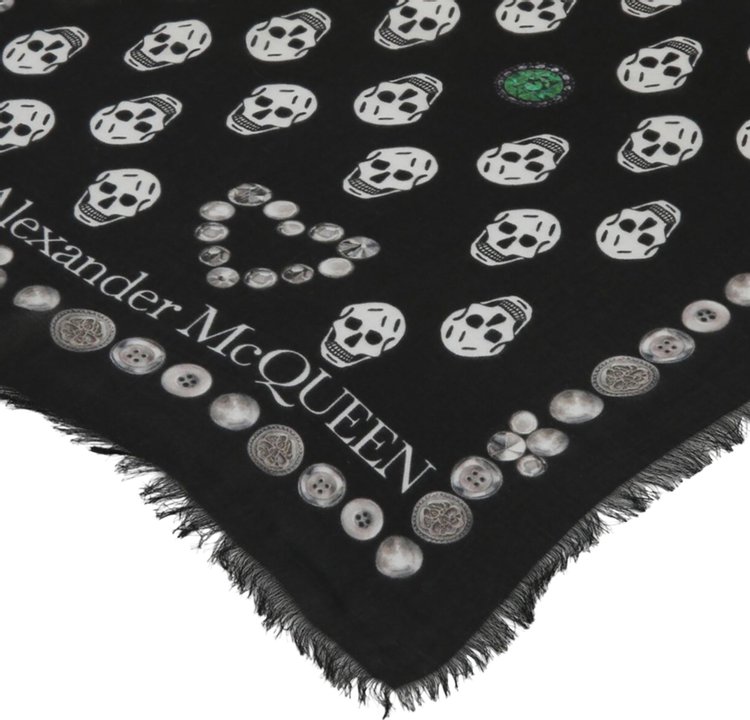 Alexander McQueen Skull Logo Scarf Multicolor