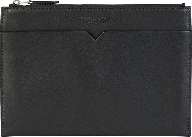 Bottega Veneta Logo Embossed Zipped Clutch Bag 'Black'