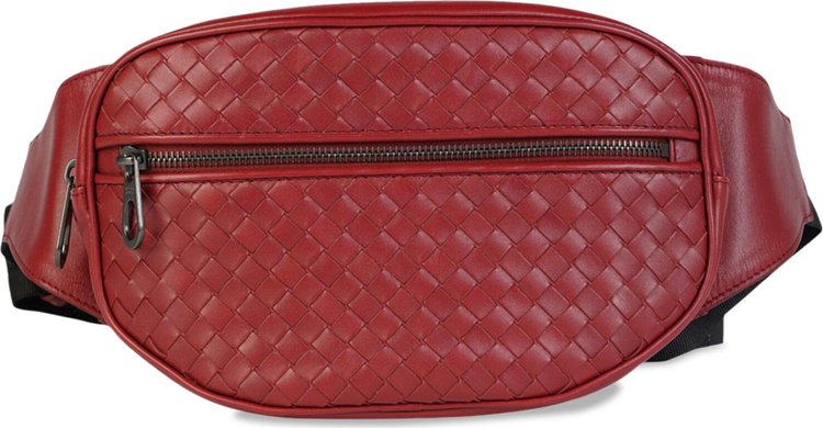 Bottega Veneta Intrecciato Woven Belt Bag 'Red'
