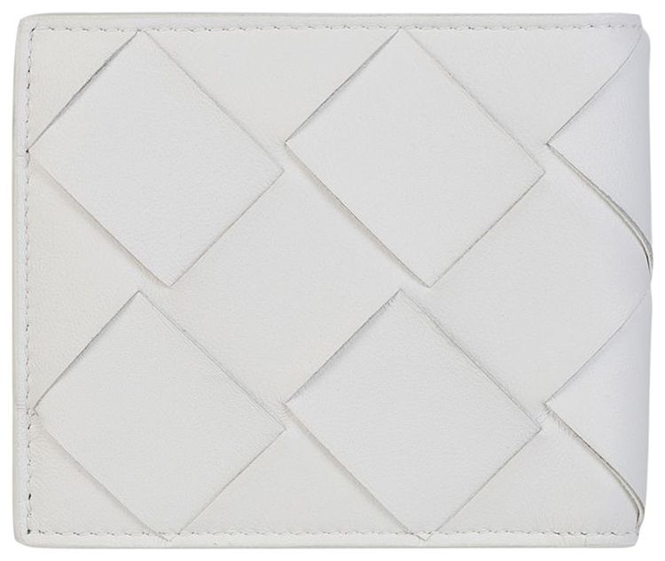 Bottega Veneta Intrecciato Bi Fold Wallet White