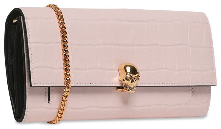 Alexander McQueen Skull Chain Wallet Pink