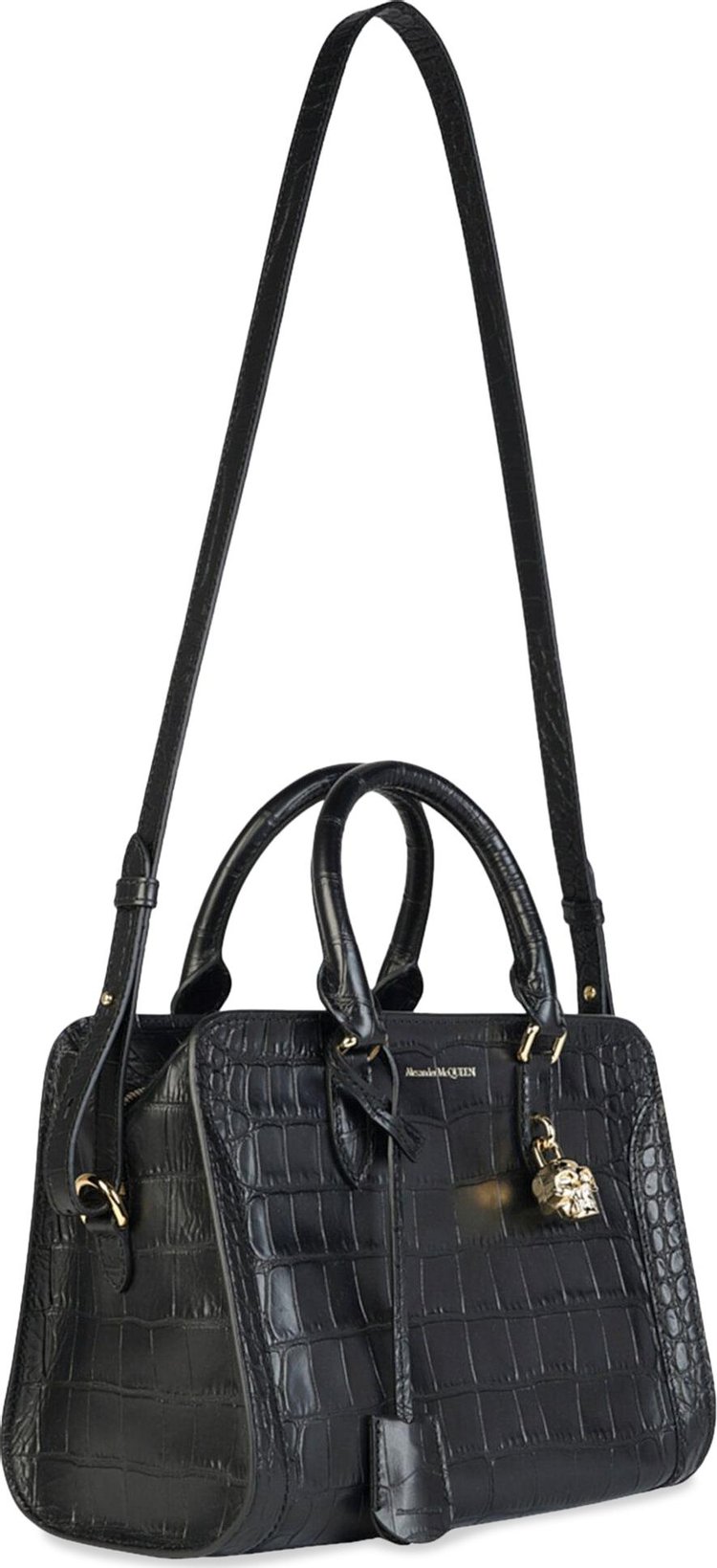 Alexander McQueen Small Pebbled Satchel Black