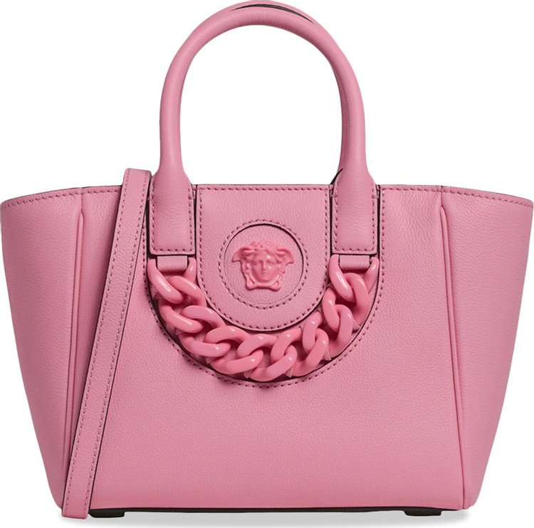 La Medusa Small Leather Tote in Pink - Versace