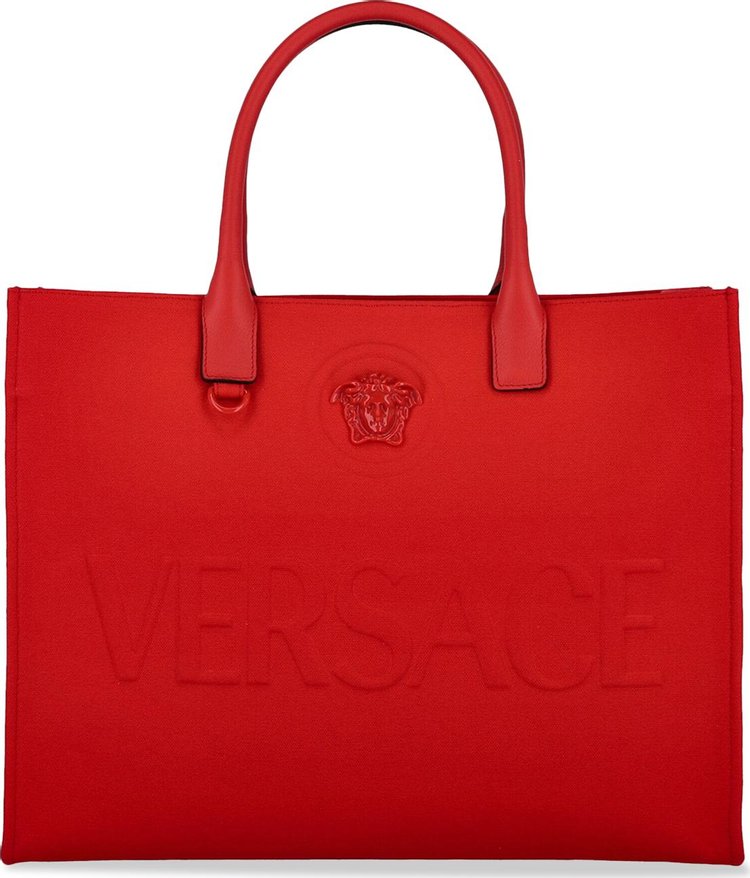 Versace La Medusa Canvas Tote Bag 'Red'