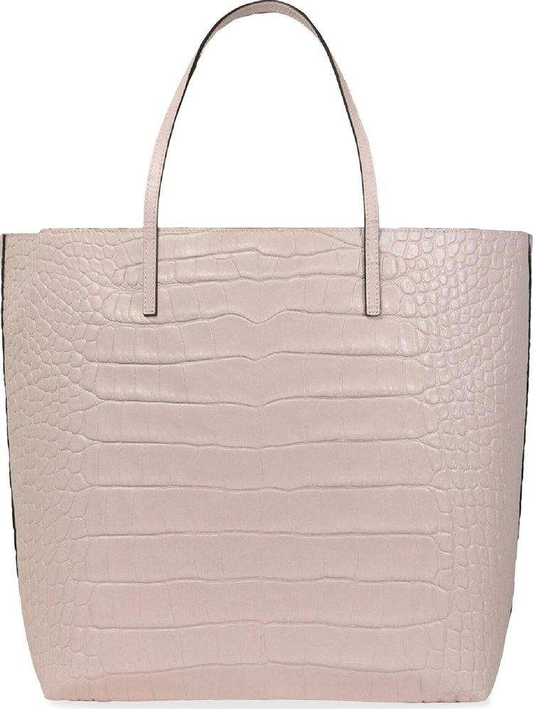 Alexander McQueen Skull Croc Embossed Tote Pink