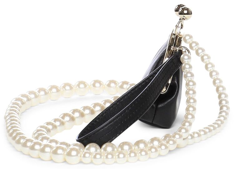 Simone Rocha Snap Coin Purse With Pearl Crossbody And Embroidered Wristlet BlackPearl