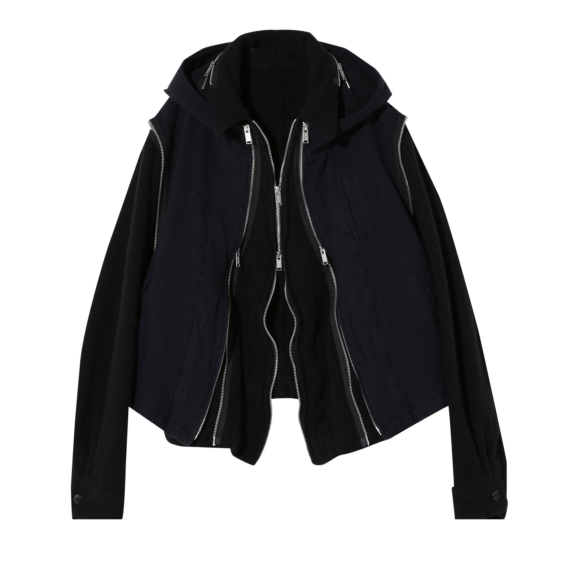 Buy Undercover Double Zipper Wool Blouson 'Black' - UC2A4208