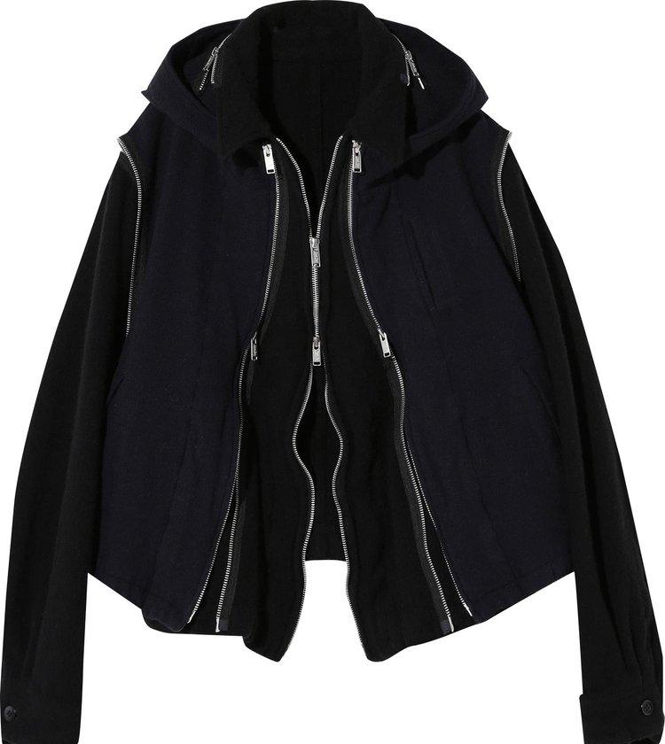 Undercover Double Zipper Wool Blouson Black