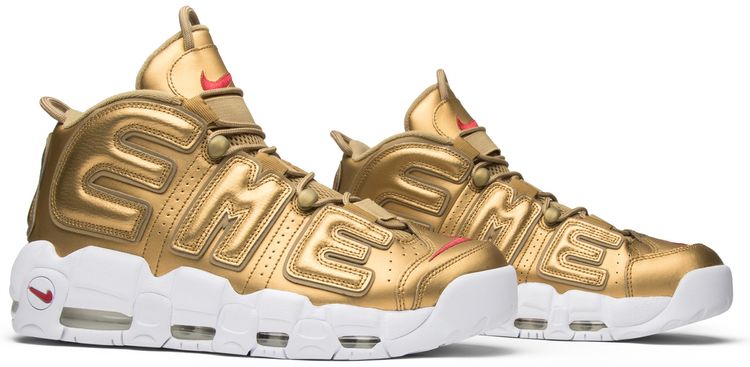 Supreme x Air More Uptempo Metallic Gold