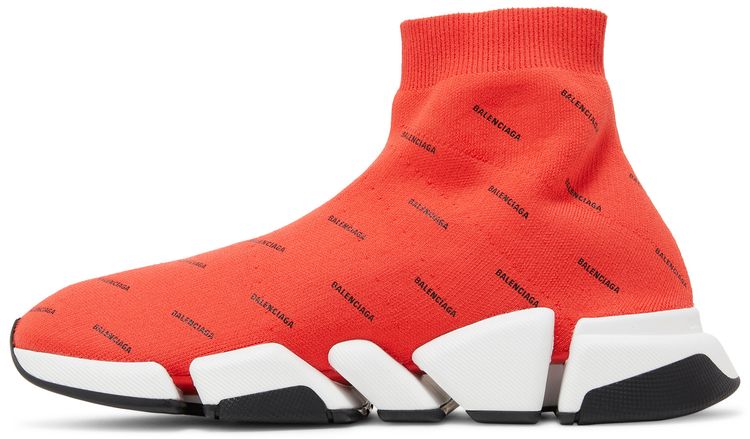 Balenciaga Speed 20 Sneaker All Over Logo   Intense Red