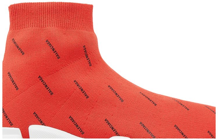 Balenciaga Speed 20 Sneaker All Over Logo   Intense Red