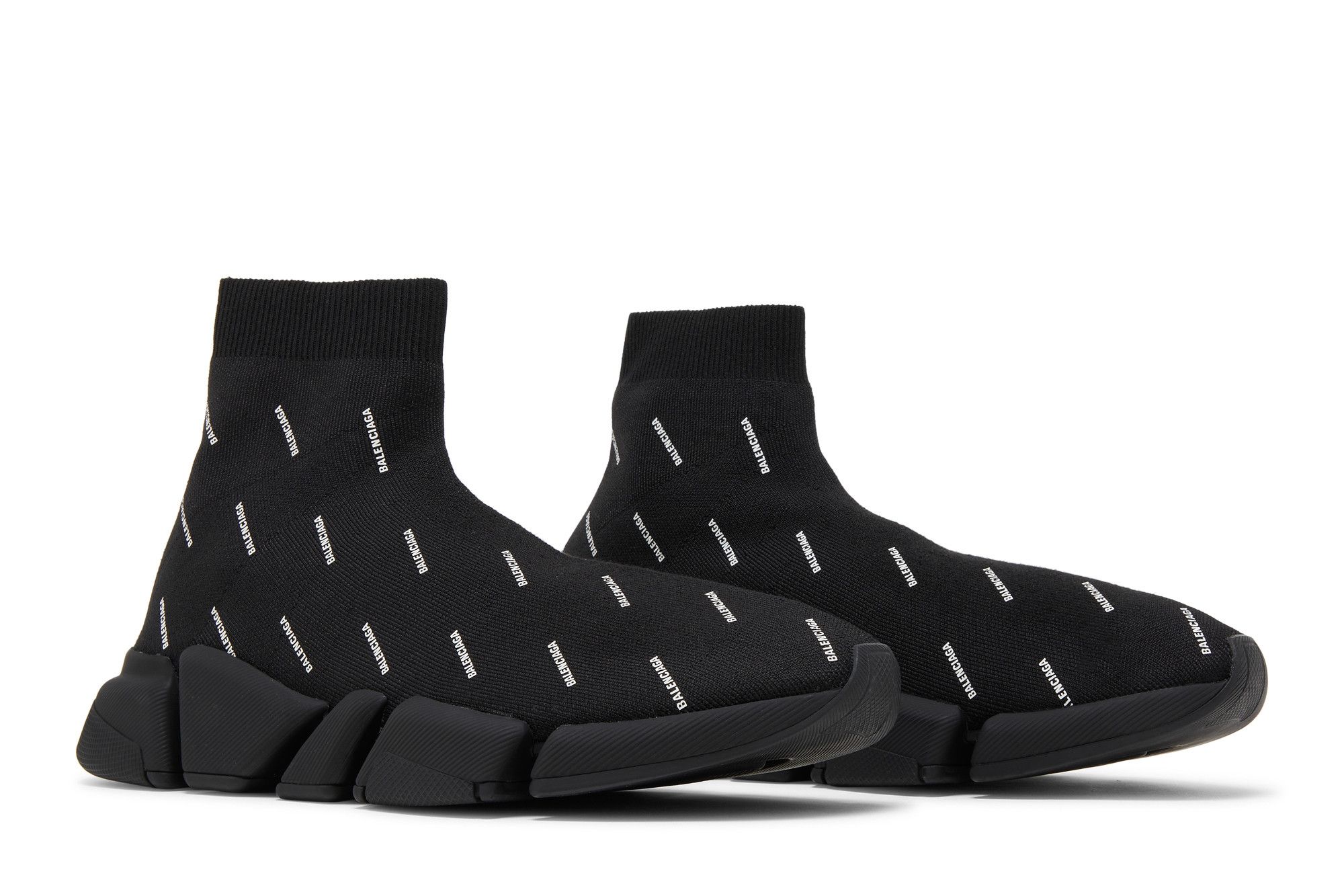 Balenciaga speed trainer logo print black white shop