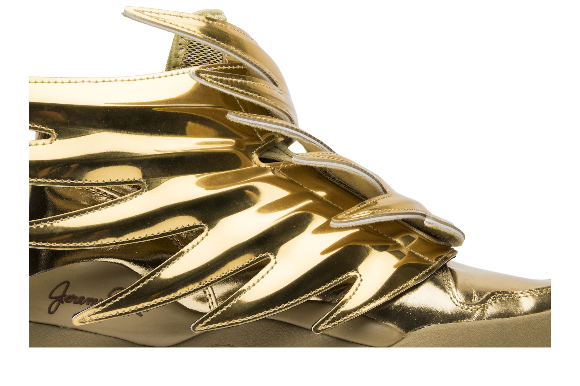 Gold sneakers with wings on sale